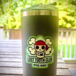 Load image into Gallery viewer, lost tooth club skull and crossbones sticker on a water cup
