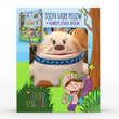 Load image into Gallery viewer, Yellow and tan tooth fairy pillow dog gift set with tooth fairy book