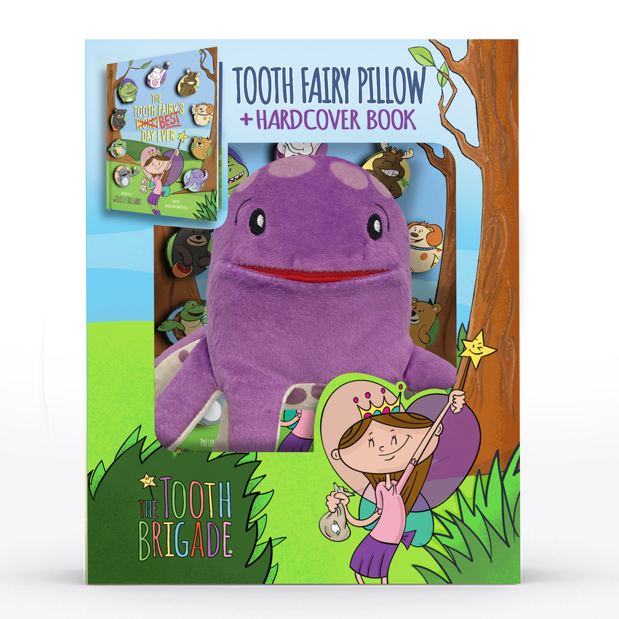 Purple Octopus Tooth Fairy Gift Set book and tooth fairy pillow