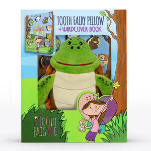 green sea turtle tooth fair pillow gift set with tooth fairy book