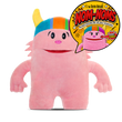 Load image into Gallery viewer, Pink plush toy with colorful hat and 'Nom-Noms' logo inset
