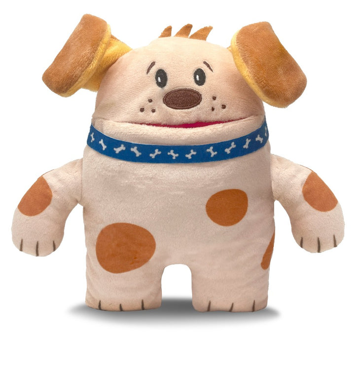 Tan and yellow dog tooth fairy pillow