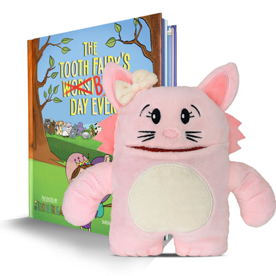 Ruby Cat Tooth Fairy Pillow and Tooth Fairy Book Gift Set