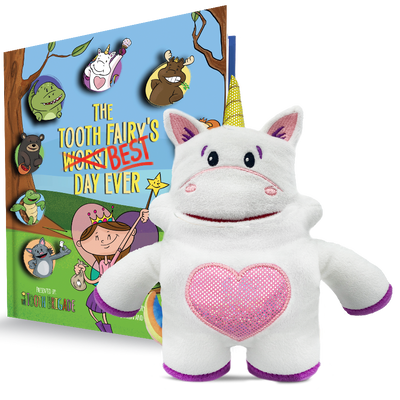Sprinkles Unicorn Tooth Fairy Pillow and Tooth Fairy Book Gift Set